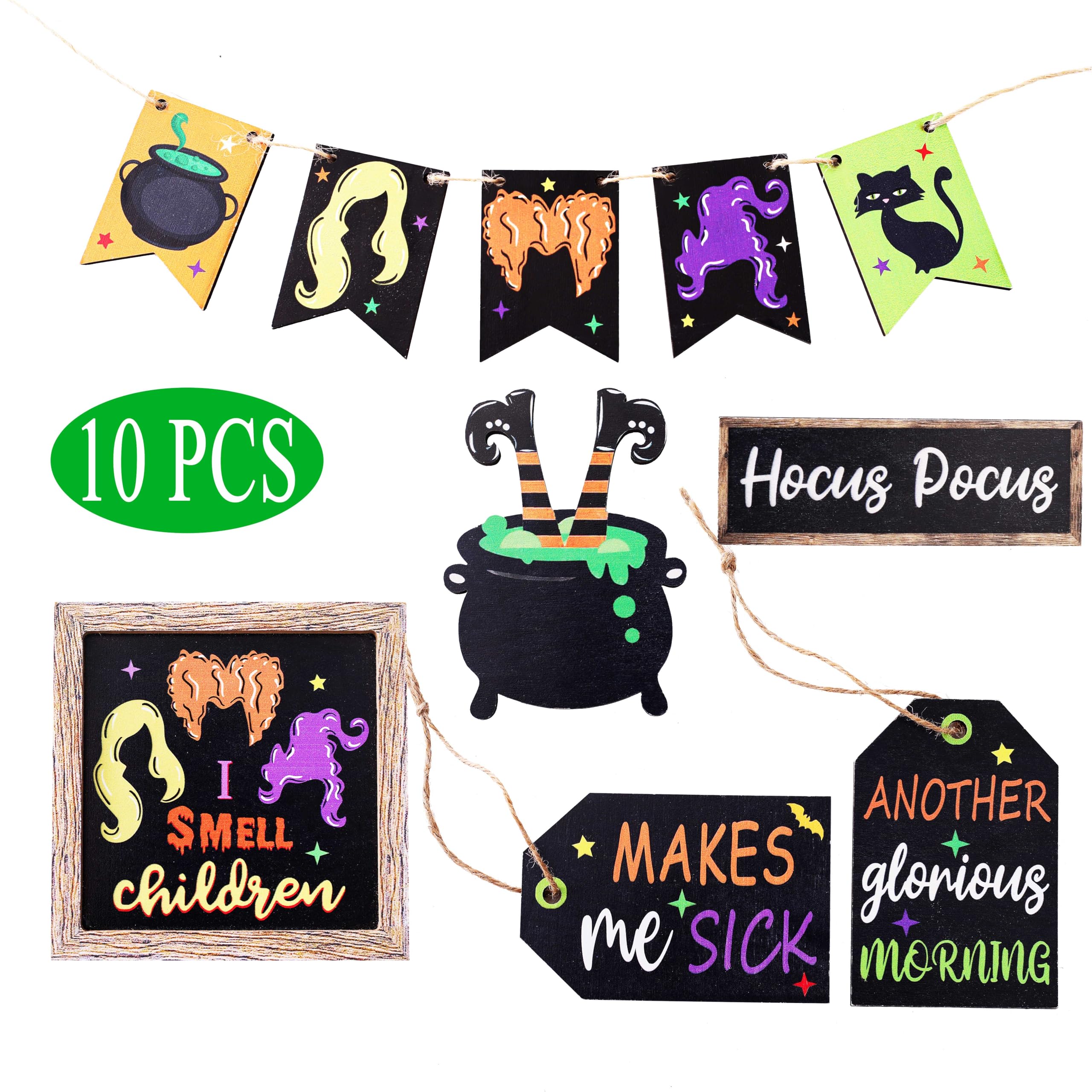 Halloween Hocus Pocus Tray Decor Halloween Decorations I Smell Children Hocus Pocus Wooden Signs Farmhouse Rustic Tiered Tray De